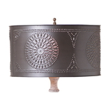 Irvin's Tinware 964CKB Table Lamp Drum Shade with Chisel in Kettle Black