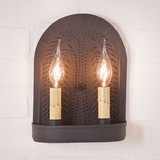 Irvin's Tinware 9WLWBK Double Sconce with Willow in Textured Black