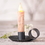 Irvin's Tinware K15-07SM Chamberstick Candleholder in Smokey Black
