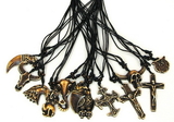 IWGAC 0126-2946 Bone Necklace Bull/Cross Set of 12