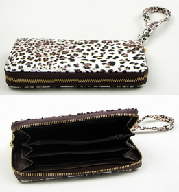 IWGAC 0126-39B Brown Animal Print Zipper Wallet