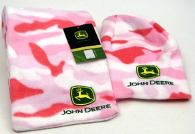 IWGAC 0126-9003 John Deere Hat & Scarf Pink