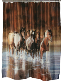 IWGAC 017-768 Running Horses "Rush Hour" Shower Curtain