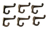IWGAC 0170J-531705R Cast Iron Double Acorn Hook Rust Set of 6