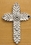IWGAC 0184J-0244W-2 White Antiqued Cast Iron Cross Set of 2