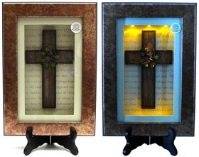 IWGAC 0193-0774 Spiritual Harvest Vine Cross Lighted Shadow Box