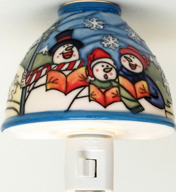 IWGAC 0193-70344 Translucent Porcelain Snowman Night Light