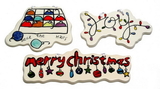 IWGAC 0197-252476 Merry Christmas Ceramic Ornaments Set of Three