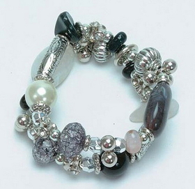 IWGAC 049-40061 Silver Tone & Beads Bracelet