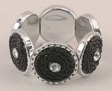 IWGAC 049-40336 Silver & Black Tone Stretch Bracelet
