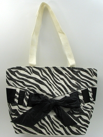 IWGAC 049-43066 Zebra Print Straw Bag