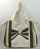 IWGAC 049-43068 Brown Stripe Straw Bag