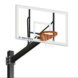 Jaypro 772-AC-UB Basketball System - Titan™ (Powder Coated) Black (6 in. x 6 in. Pole with 6 ft. Offset) - 72 in. Steel Backboard - Playground Breakaway Goal (Surface Mount)