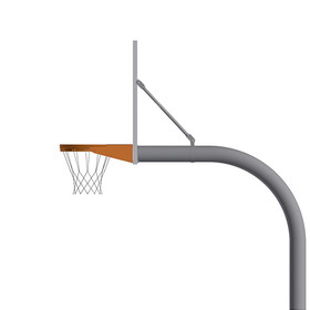 Jaypro 996-FABT-FR Basketball System - Gooseneck (4-1/2" Pole with 4' Offset) - 54" Aluminum Fan Board - Flex Rim Goal