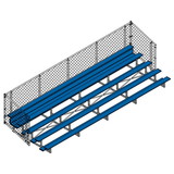 Jaypro BLCH-527CPC Bleacher - 27 ft. (5 Row - Single Foot Plank with Chain Link Rail) - Enclosed (Powder Coated)