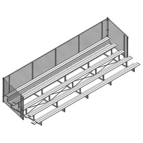 Jaypro BLCH-527C Bleacher - 27' (5 Row - Single Foot Plank with Chain Link Rail) - Enclosed
