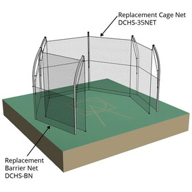 Jaypro DCHS-BN Discus Cage - Replacement Barrier Net (1-7/8" Sq. #42 Nylon Net) (63'L x 7'H) (Black)