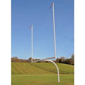 Jaypro FBGP-420C Football Goal Posts - 6-5/8" Pole | 6' Offset | 20' Uprights | 18'-6" Wide [C] | Leveling Plate - Max-1&#153; (White)