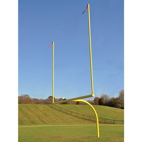 Jaypro FBGP-600YW Football Goal Posts - 4-1/2" Pole | 5' Offset | 20' Uprights | 23'-4" Wide [HS] | Leveling Plate - Steel - Yellow