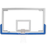 Jaypro N1012GB Basketball Backstop - Wall-Mounted - Shooting Station - Stationary Glass Backboard (10' - 12' Wall Offset)