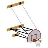 Jaypro N236FB Basketball Backstop - Wall-Mounted - Shooting Station - 3-Point Fan Backboard (2' - 3-1/2' Wall Offset)