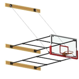 Jaypro N24GB Basketball Backstop - Wall-Mounted - Shooting Station - Stationary Glass Backboard (2' - 4' Wall Offset)