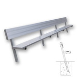 Jaypro PB-10PI Player Bench with Seat Back - 21' - In-Ground