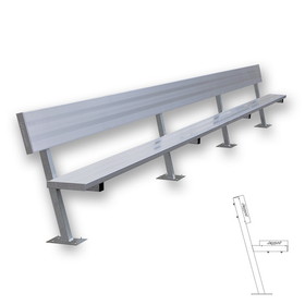 Jaypro PB-10SM Player Bench with Seat Back - 21' - Surface Mount
