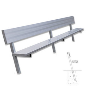Jaypro PB-20PI Player Bench with Seat Back - 15' - In-Ground