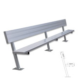 Jaypro PB-20SM Player Bench with Seat Back - 15' - Surface Mount