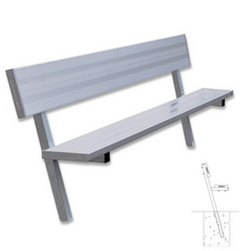 Jaypro PB-80PI Player Bench with Seat Back - 7-1/2' - In-Ground