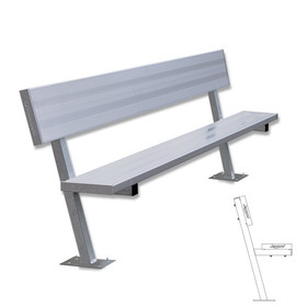 Jaypro PB-80SM Player Bench with Seat Back - 7-1/2' - Surface Mount