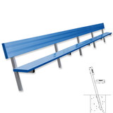 Jaypro PB-90PIPC Player Bench with Seat Back - 27 ft. - In-Ground (Powder Coated)