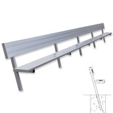 Jaypro PB-90PI Player Bench with Seat Back - 27' - In-Ground