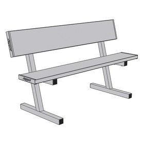Jaypro PB40 Courtside Bench with Seat Back - 5' - Portable
