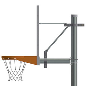 Jaypro SPA4-AC-DR Basketball System - Straight Post (4-1/2" Pole with 4' Offset) - 72" Acrylic Backboard - Double Rim Goal