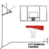 Jaypro SPA4-AC-UG - Basketball System - Straight Post (4-1/2 in. Pole with 4 ft. Offset) - 72 in. Acrylic Backboard - Playground Goal