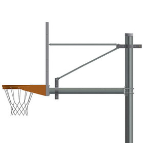 Jaypro SPA6-AC-FR Basketball System - Straight Post (5-9/16" Pole with 6' Offset) - 72" Acrylic Backboard - Flex Rim Goal