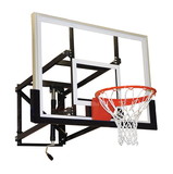 Jaypro WM-54 Basketball Backstop - Wall-Mounted - Shooting Station - Adjustable Height (Indoor/Outdoor) - (54