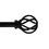 Jeco 1CR-B04 Sophie Adjustable Single Curtain Rod 28" to 48"-Black