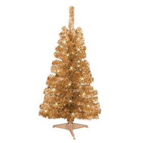 Jeco CH-CT75 4ft. Pre-lit Champagne Tinsel tree