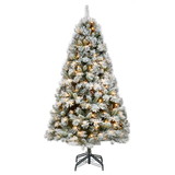 Jeco CH-CT79 7.5ft. Prelit Frosted Christmas Tree with Meta Stand