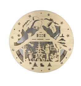 Jeco CHD-ID088 Plywood Laser Cut Nativity Set With Lights