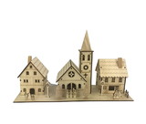 Jeco CHD-ID092 Plywood Laser Cut Village with Lights