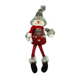Jeco 28 Inch Grey/Red Sitting Snowman