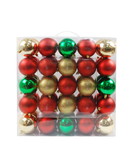 Jeco 50Pk 75Mm Plastic Ornaments -Gold/Red/Green