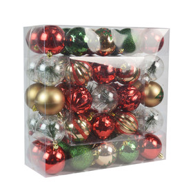 Jeco 50 pc/Case Christmas Ornament Holiday Cottage Dec Orn Set