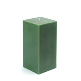 Jeco 3 x 6 Inch Hunter Green Square Pillar Candle