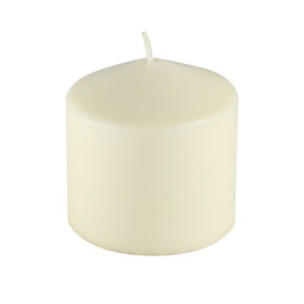 Jeco 3Pack 3 Inchx 3 Inch Ivory Pressed and Over-Dipped Pillar Candles