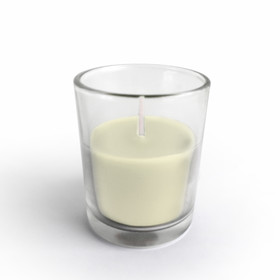Jeco Ivory Round Glass Votive Candles (12pc/Case)